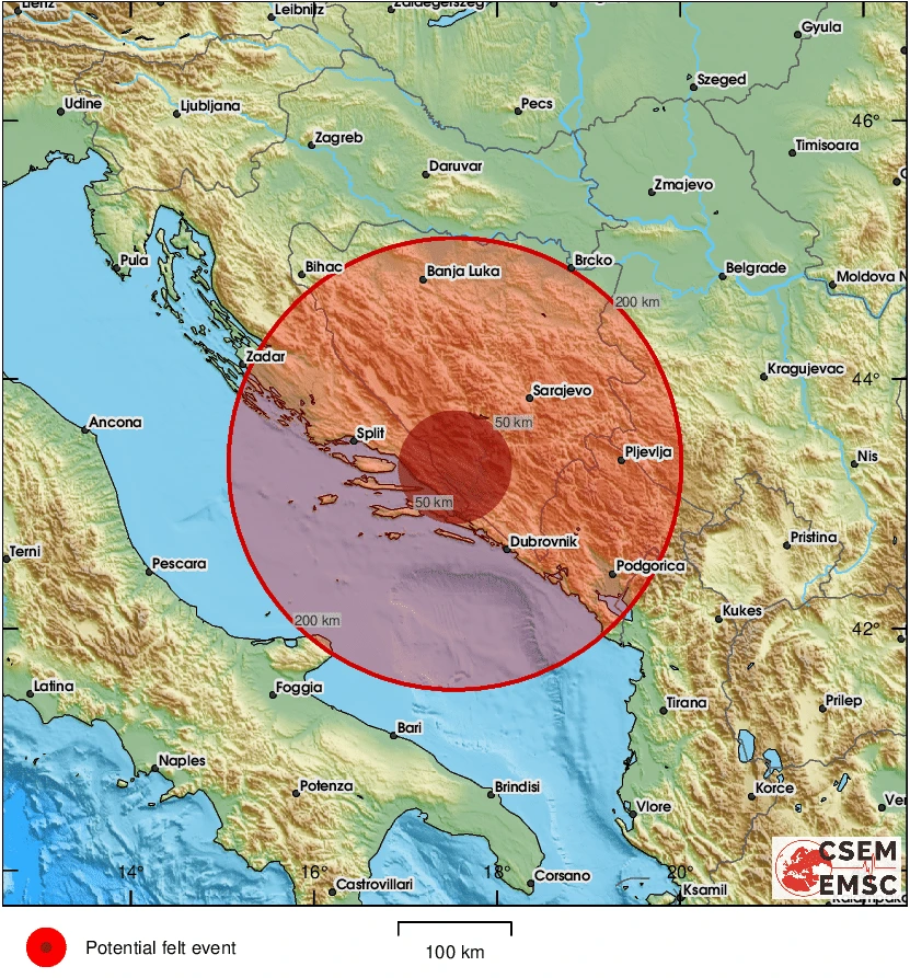 Potres zatresao zapadno područje Hercegovine