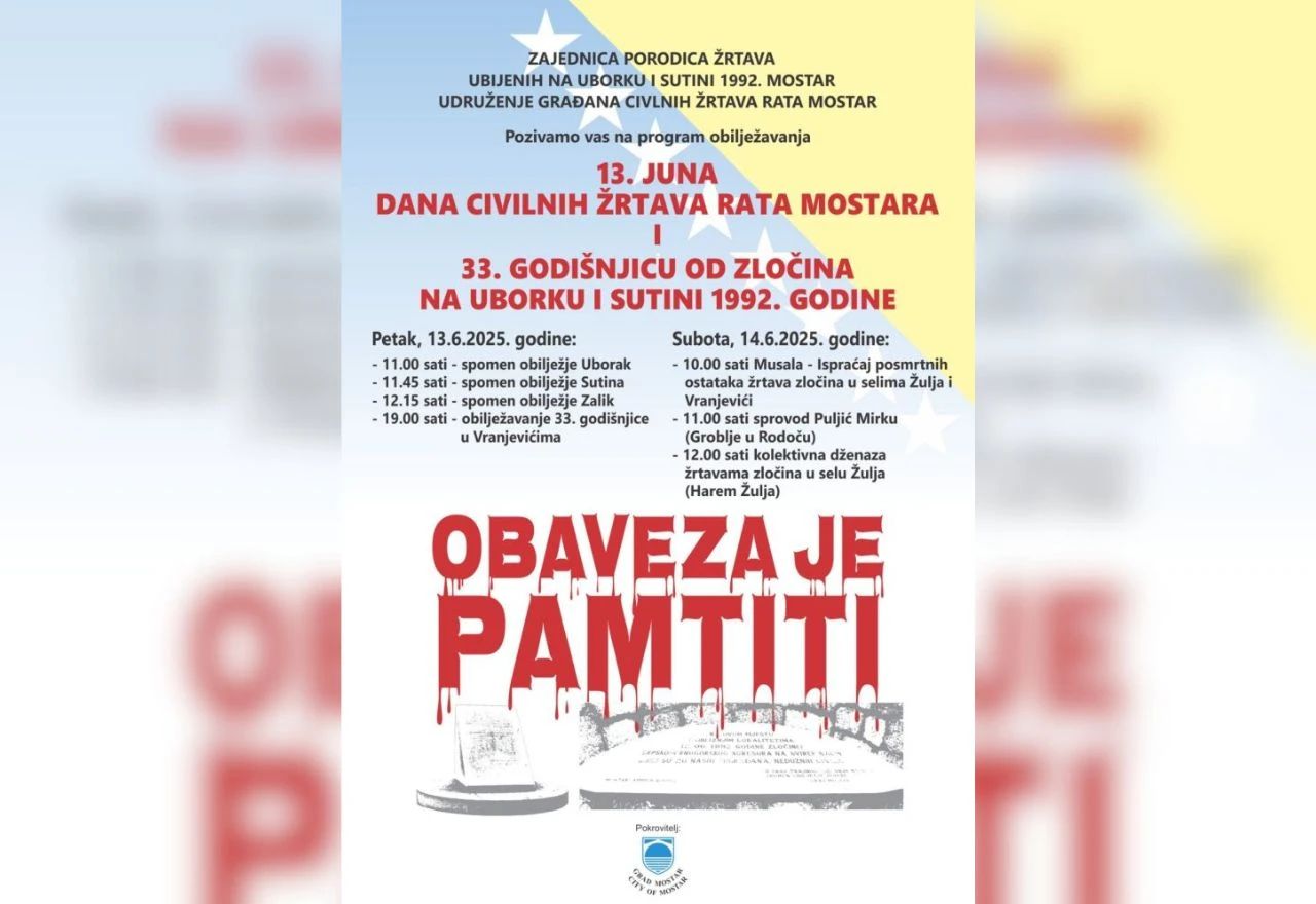 Mostar: Obilježavanje Dana civilnih žrtava rata