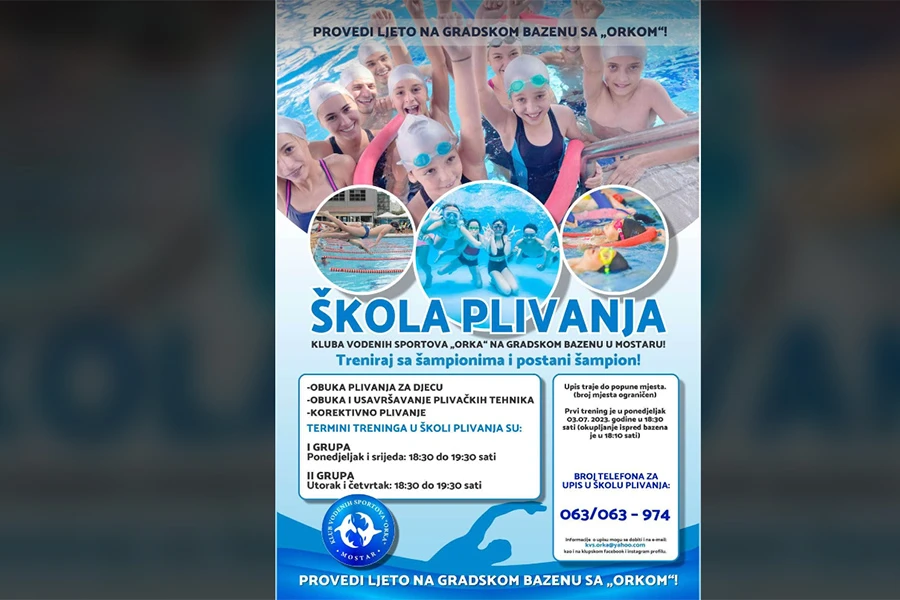 Otvoren je upis u ljetnu školu plivanja na gradskom bazenu u Mostaru!