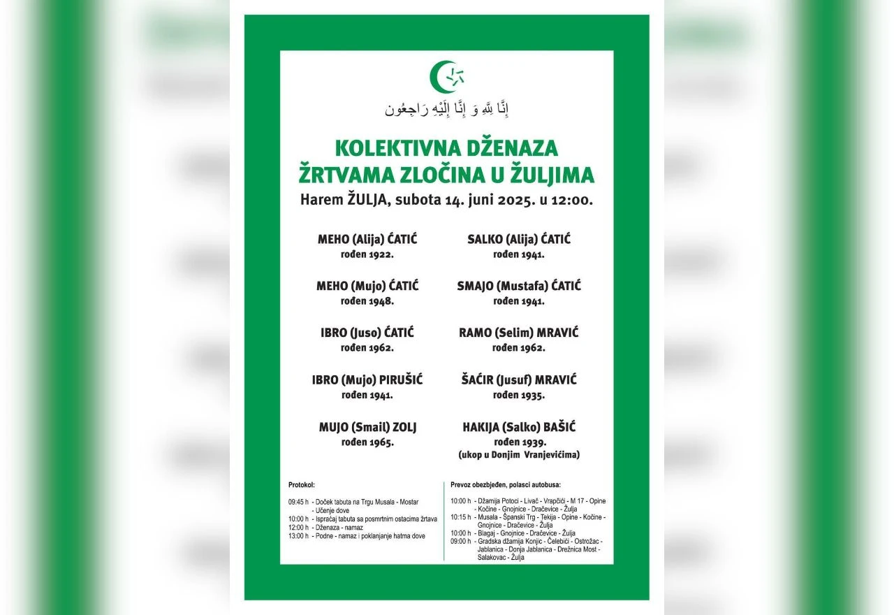 Kolektivna dženaza žrtvama zločina