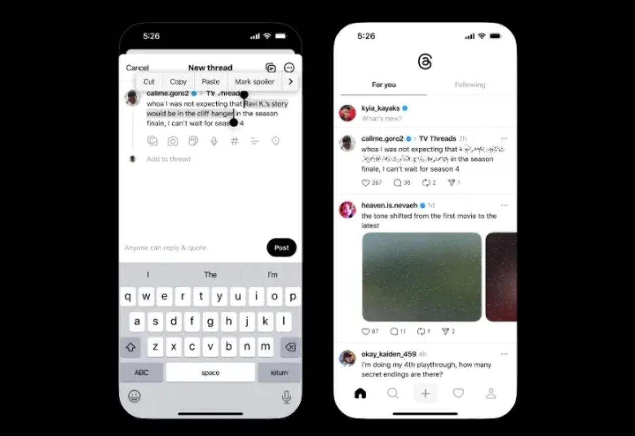 Threads uvodi opciju skrivanja spoilera u objavama