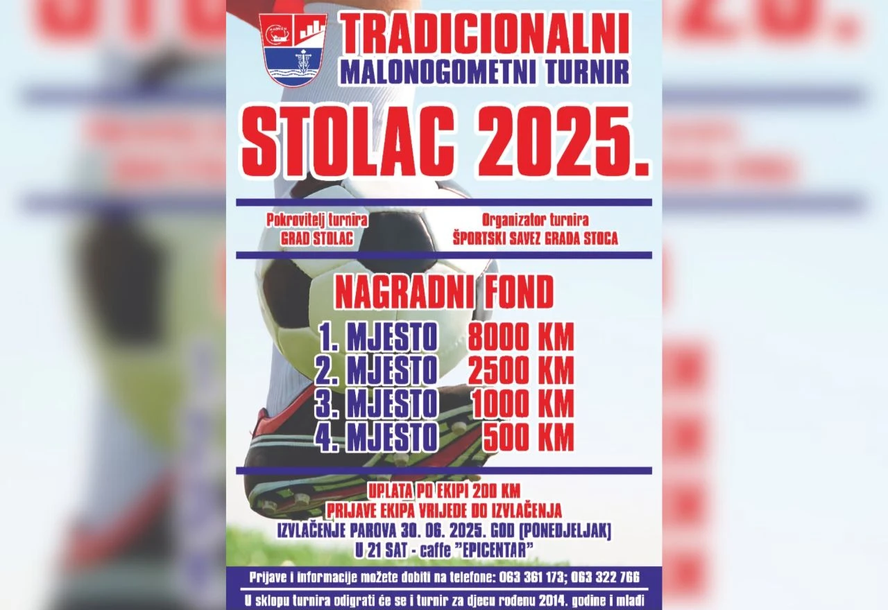 Prijave za malonogometni turnir Stolac 2025. počinju danas