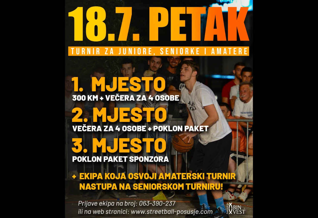 Otvorene prijave za Streetball Posušje: Turnir za sve generacije