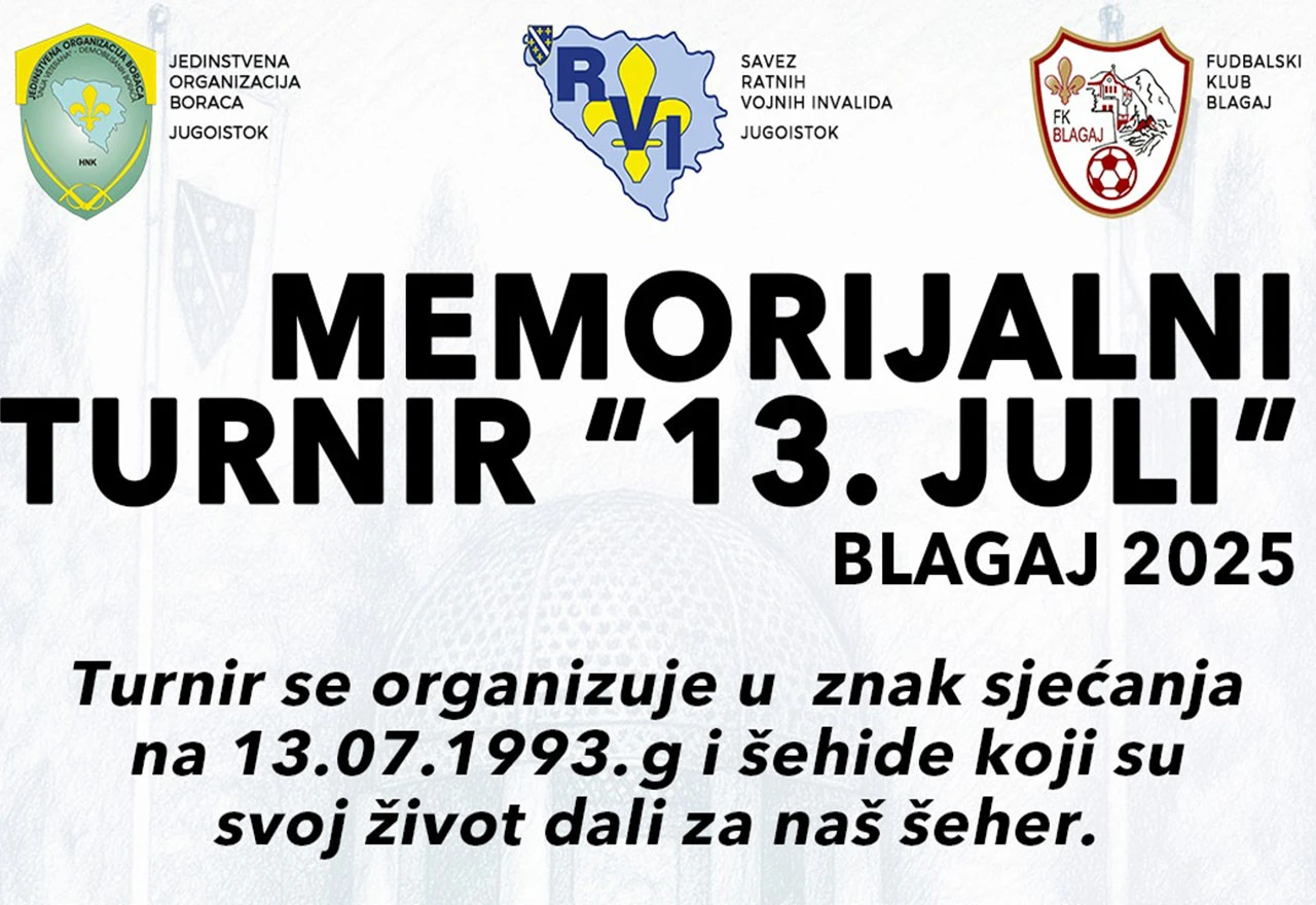 Memorijalni turnir u Blagaju: Nagrade za tri najbolja tima