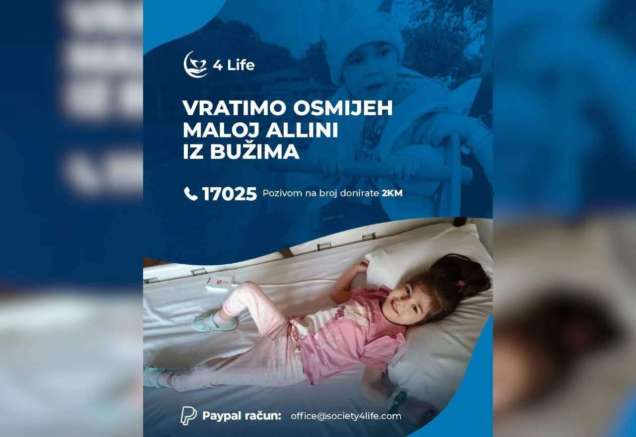 Pokrenuta humanitarna akcija za Allinu – pomozimo joj ozdraviti