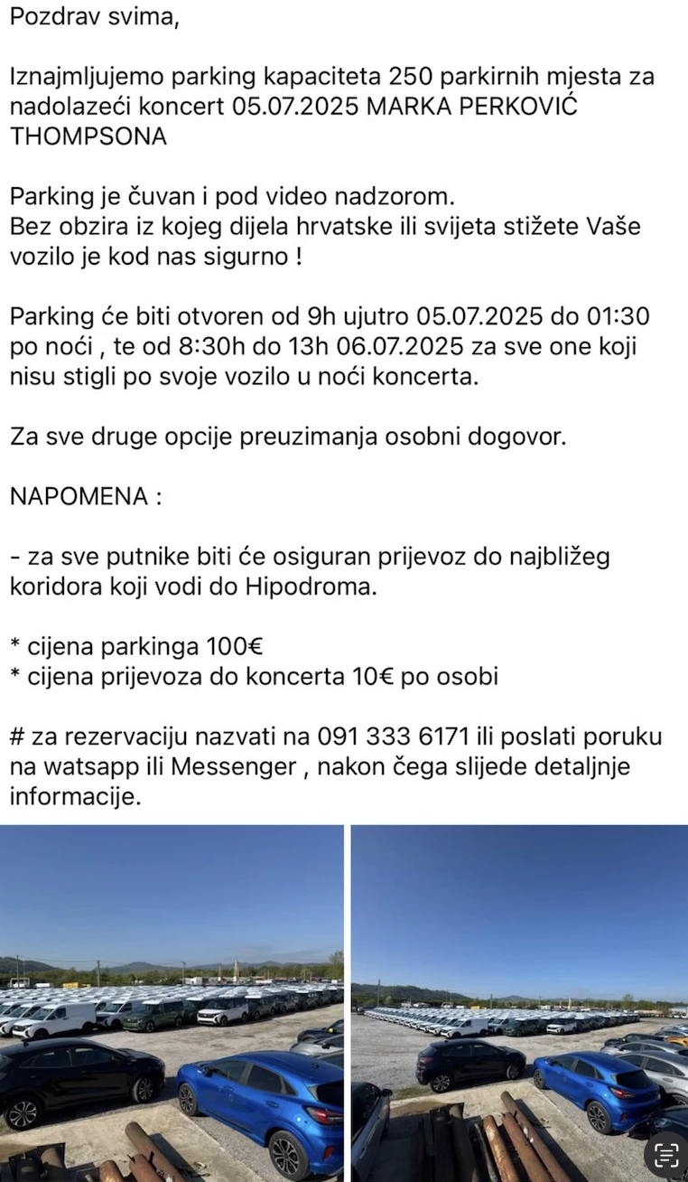 Oglas za parking