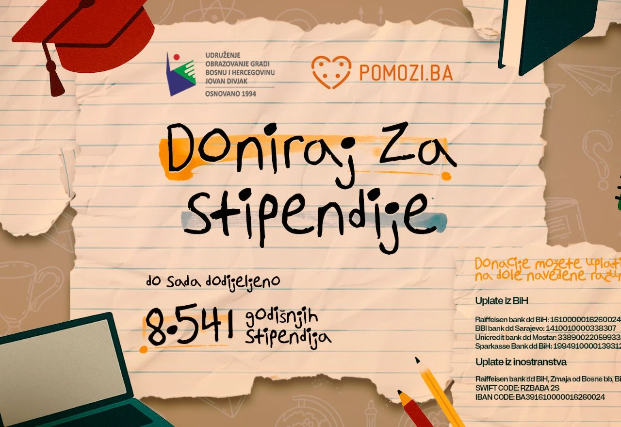 Pomozi.ba i ''Obrazovanje gradi BiH'' pokrenula kampanju za stipendiranje mladih