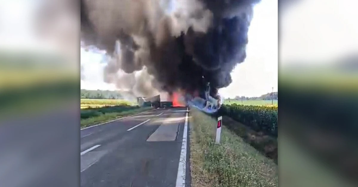 VIDEO | Sudarila se i zapalila dva kamiona