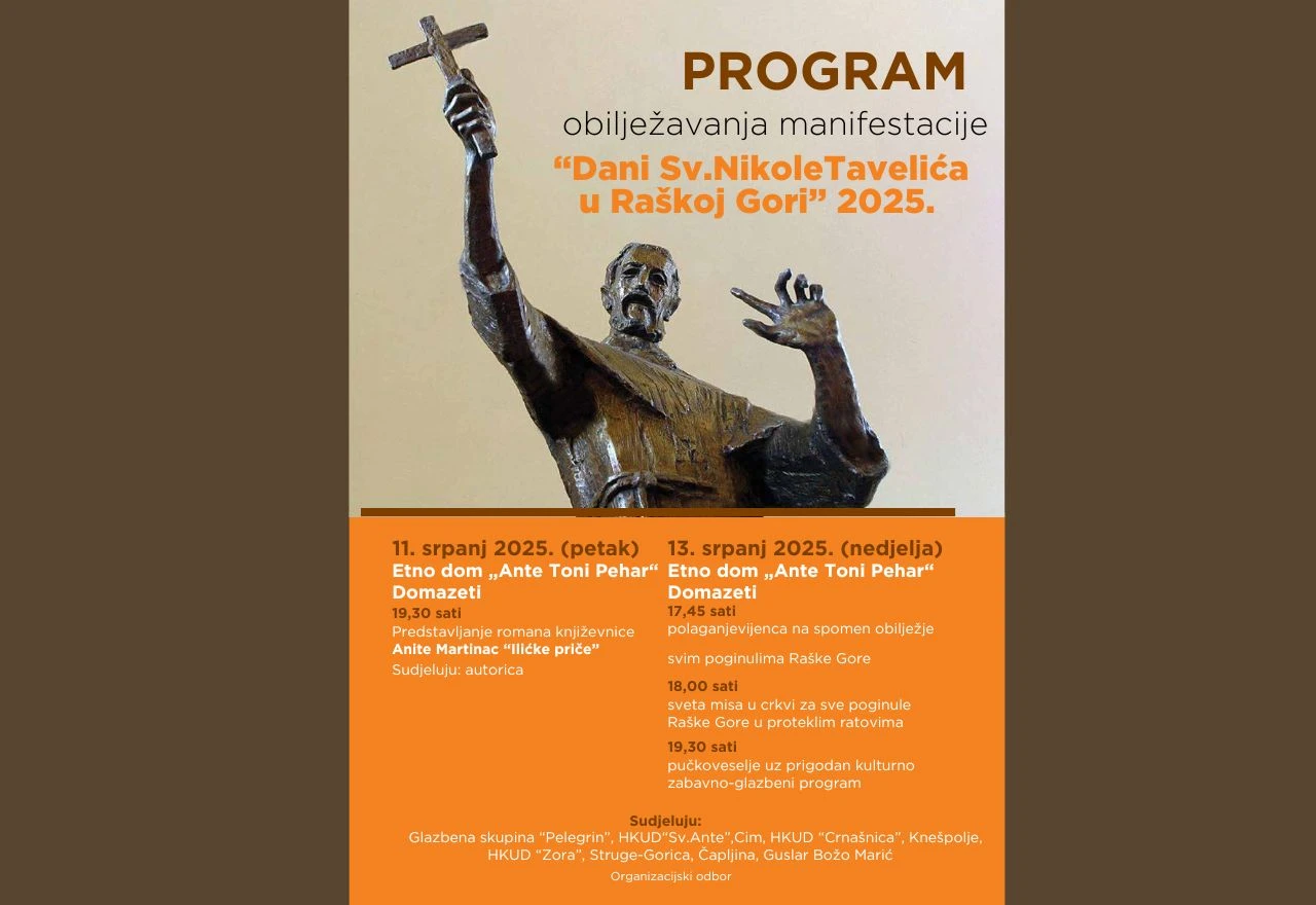 Raška Gora obilježava ''Dane sv. Nikole Tavelića'': Duhovni i kulturni program