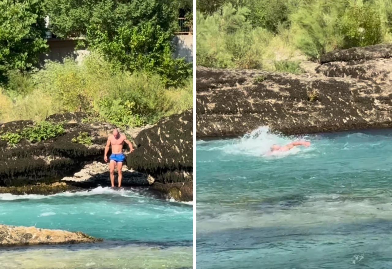 VIDEO | Pogledajte kako je Mostarac preplivao divlji Bunski kanal: "Nosi Neretva, sine…"
