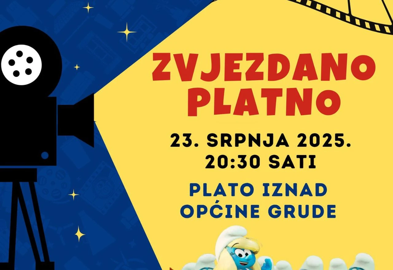 Projekcija filma pod zvjezdanim nebom u Grudama