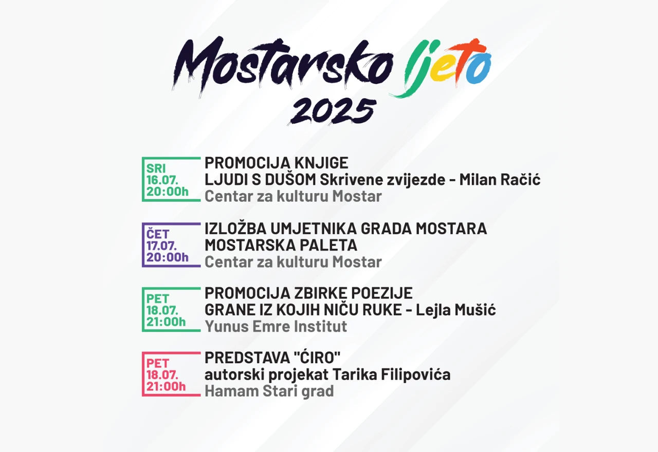 Pogledajte što nas očekuje ovog tjedna na Mostarskom ljetu