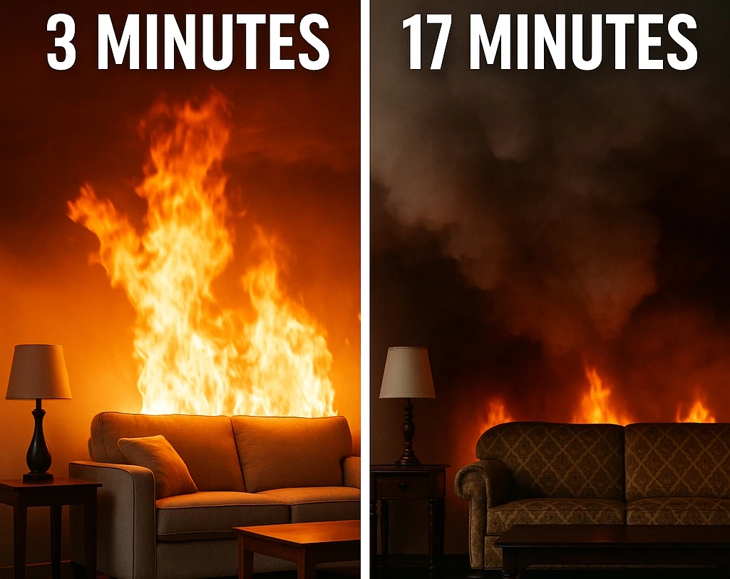 Za bijeg iz požara danas imate samo tri minute, prije 40 godina imali ste 17