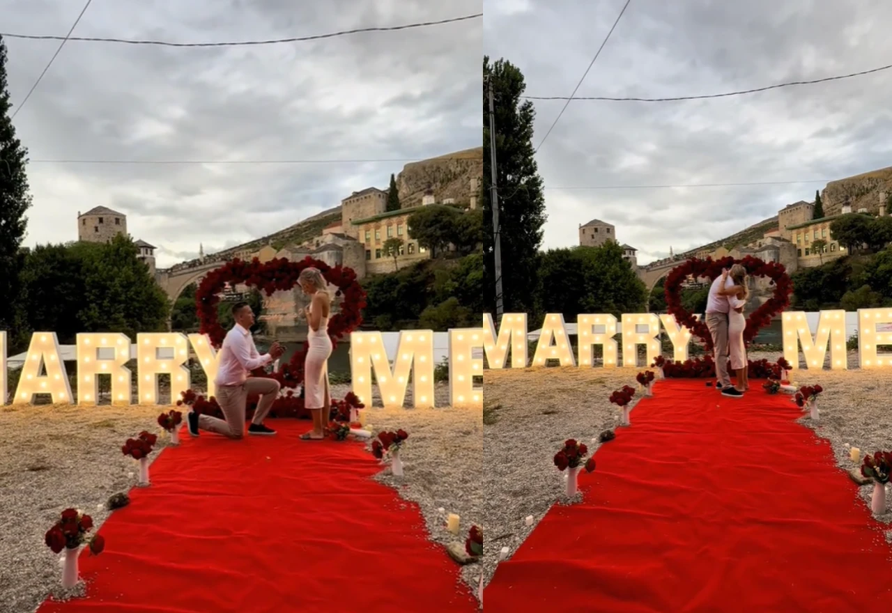 Romantična prosidba ispod Starog mosta: Rekla je "da"