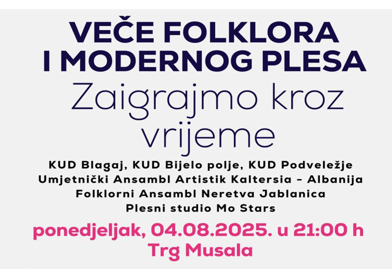 Mostarsko ljeto zatvara se večeras plesom na Musali