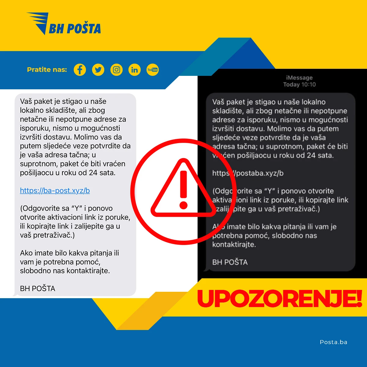 Nova SMS prevara: Građanima stižu lažne obavijesti o paketima