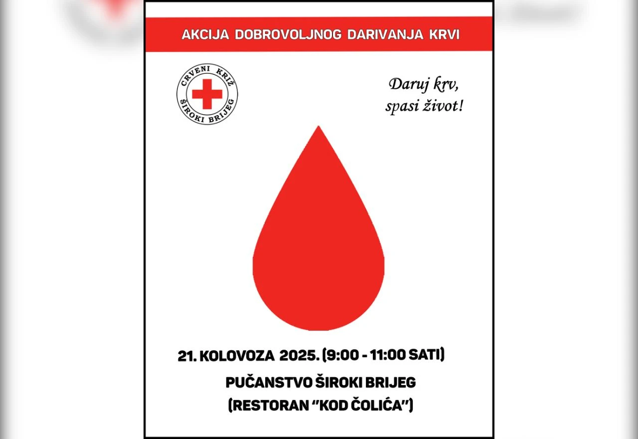 Poziv Širokobriježanima: Darujte krv, spasite život
