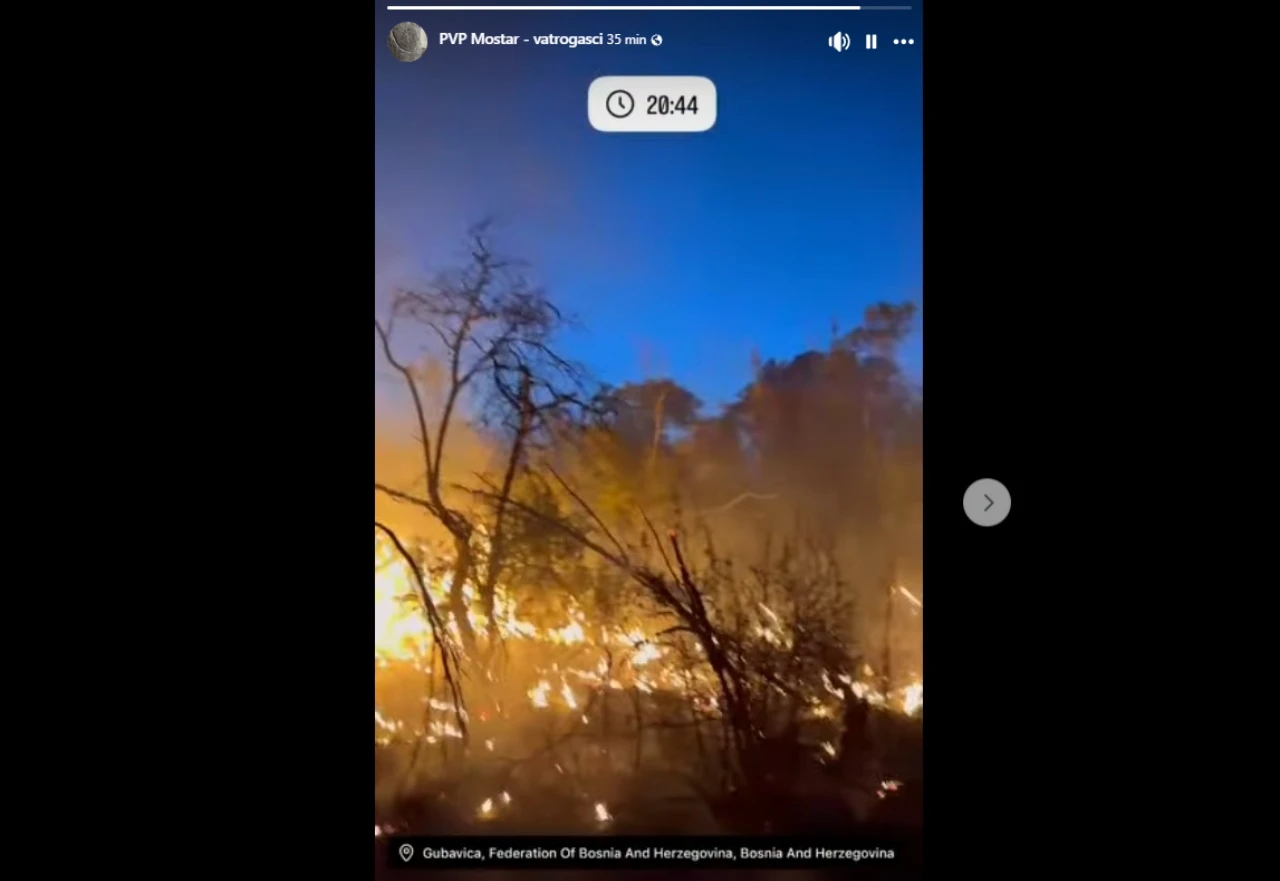 Požar na Gubavici: Deset vatrogasaca na terenu