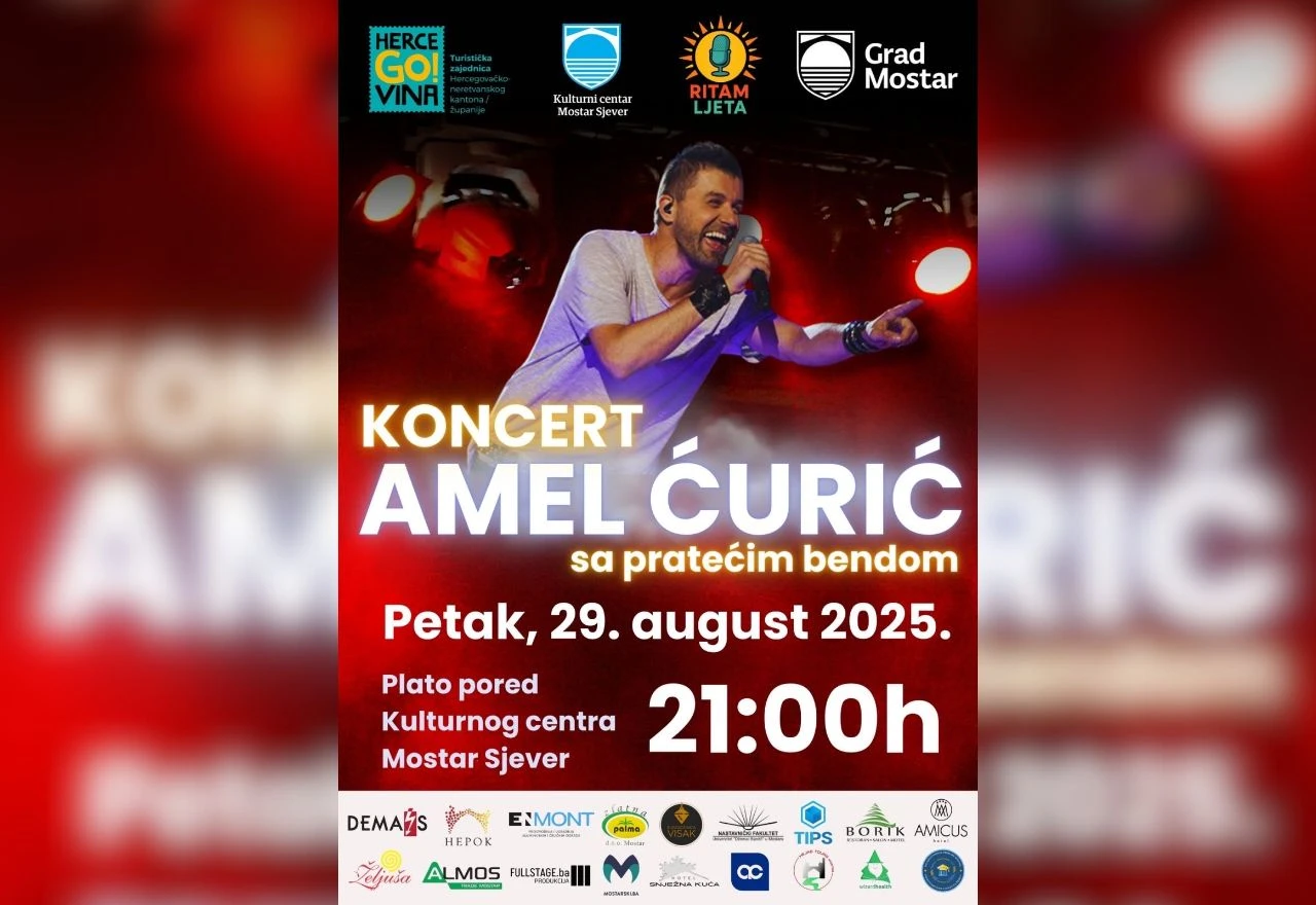 Mostar: Amel Ćurić zatvara ''Festival kulture – Ritam ljeta''