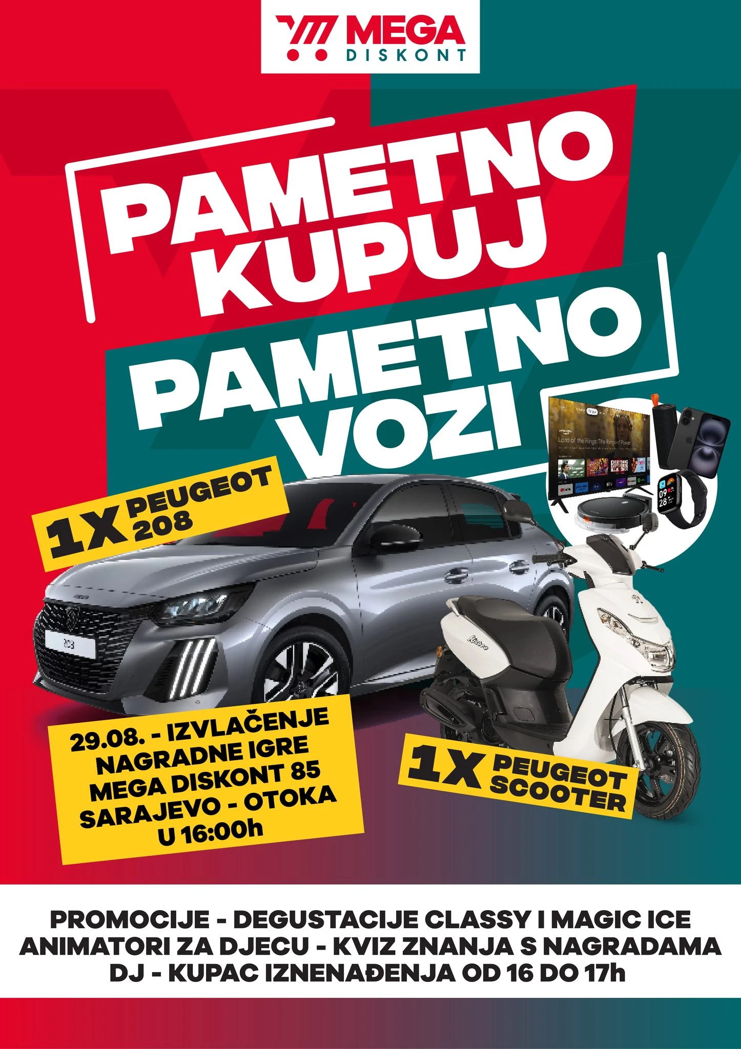 Veliko finale nagradne igre “Pametno kupuj – pametno vozi” u MEGA Diskontu