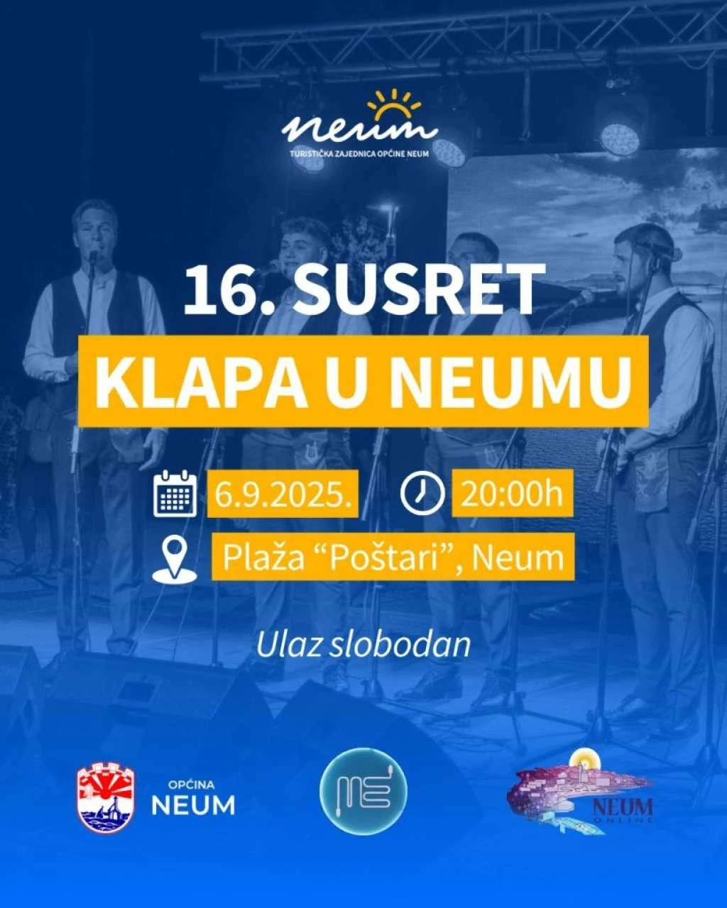 Neum domaćin 16. susreta klapa - zatvara se 'Neumsko ljeto 2025.'