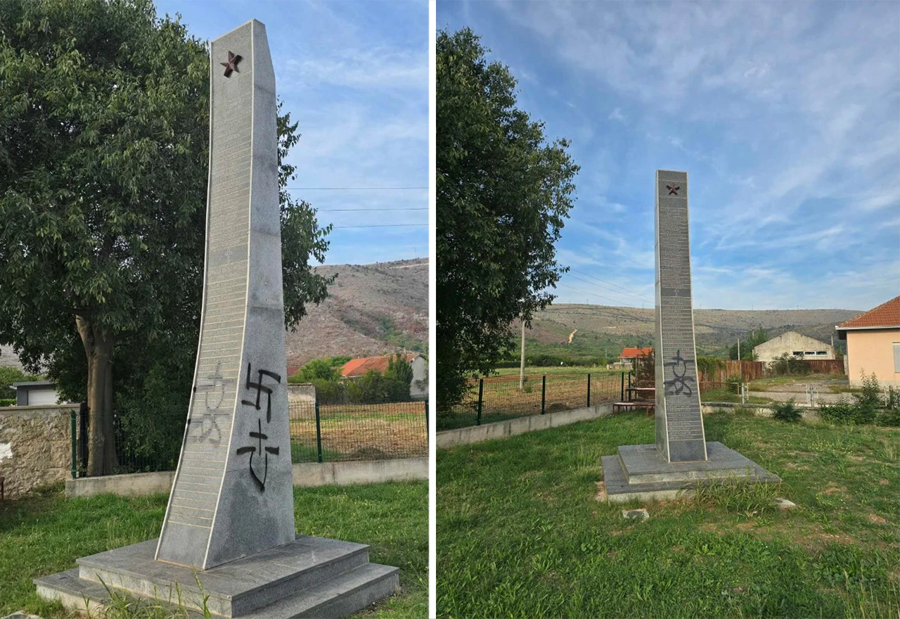 Za dom spremni na spomeniku kraj Mostara