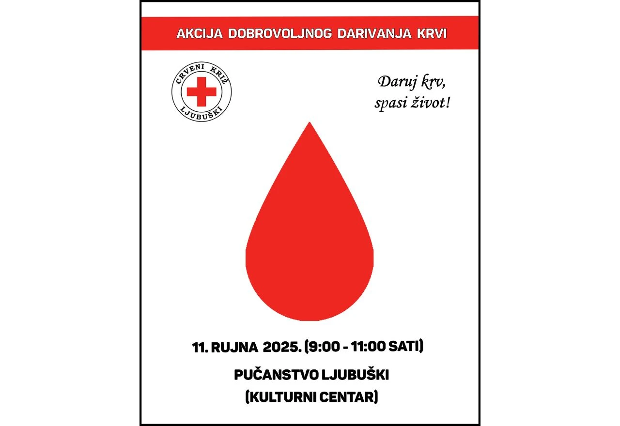 U četvrtak nova akcija darivanja krvi u Ljubuškom