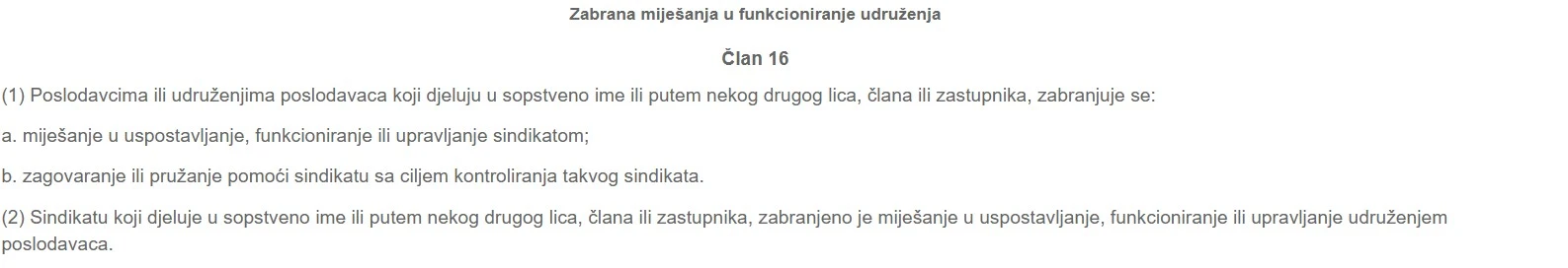 Odredba Zakona o radu