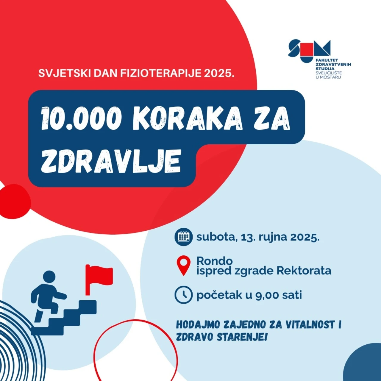 Sveučilište u Mostaru organizira akciju ''10.000 koraka za zdravlje''
