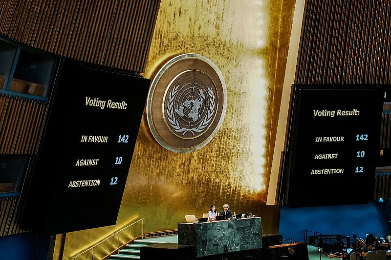 Opća skupština UN-a usvojila deklaraciju o dvodržavnom rješenju za Izrael i Palestinu