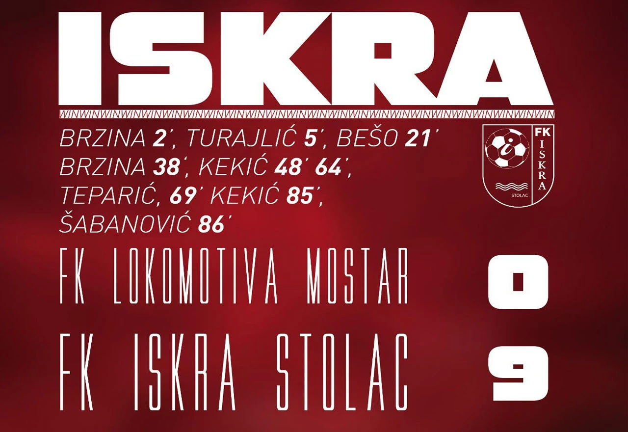 FK Iskra iz Stoca prva dva protivnika pobijedila rezultatom 9:0