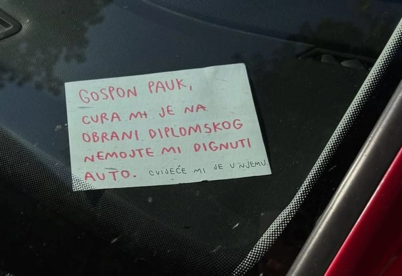 Hit na društvenim mrežama: "Gospon pauk, nemojte mi dignuti auto, cvijeće mi je unutra..."