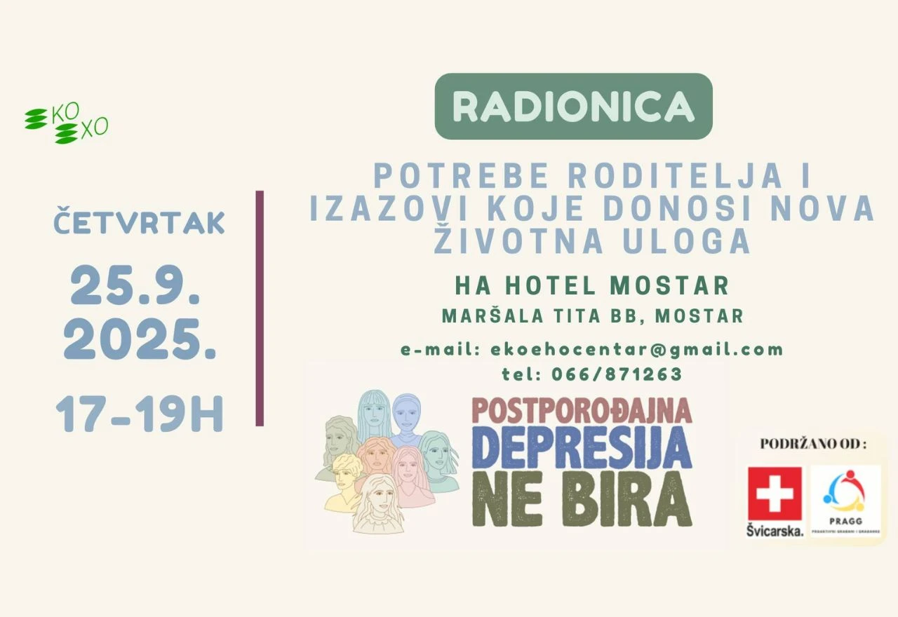 Mostar: Besplatne radionice o roditeljstvu i mentalnom zdravlju žena