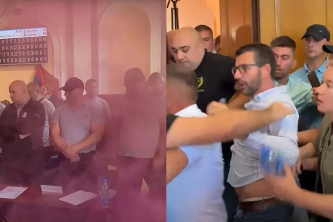 VIDEO: U Skupštini Zaječara bačena dimna bomba, vijećnici se potukli