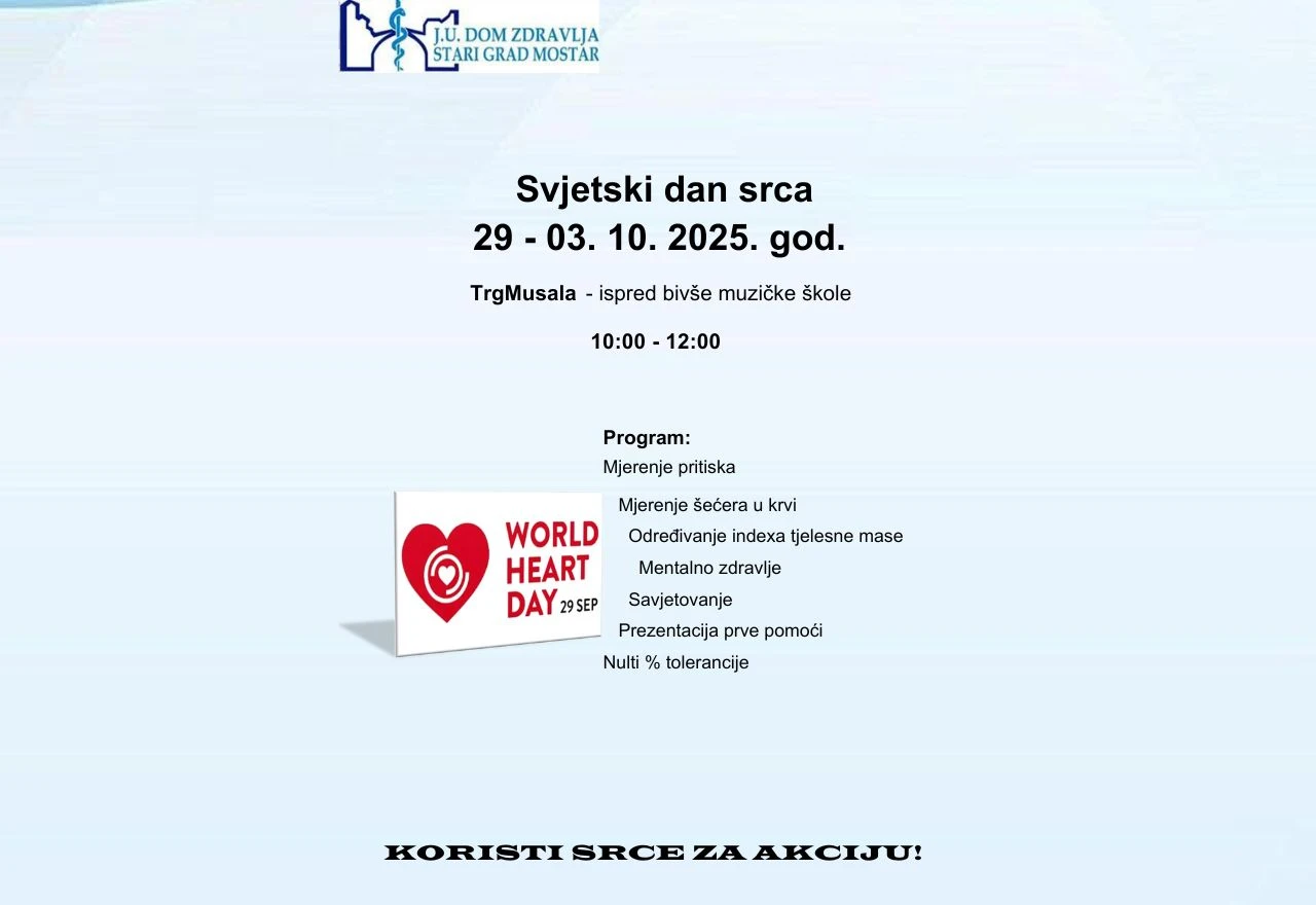 Svjetski dan srca: Na Musali besplatna mjerenja, savjeti i edukacija