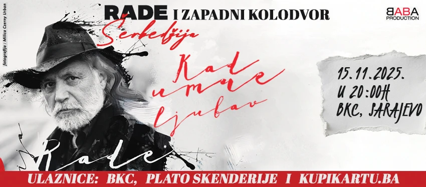 Rade Šerbedžija & Zapadni kolodvor 15. 11. u BKC-u