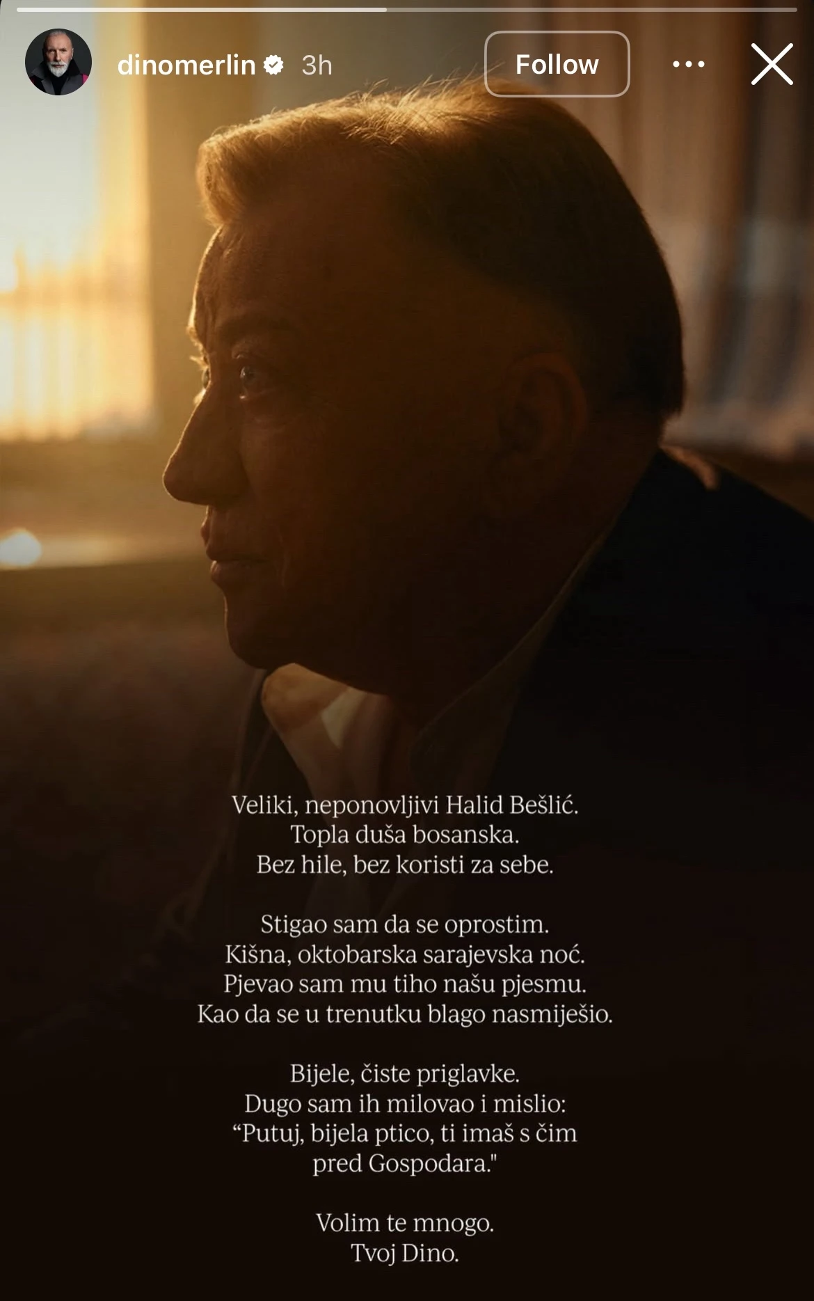 Emotivna poruka povodom smrti Halida Bešlića