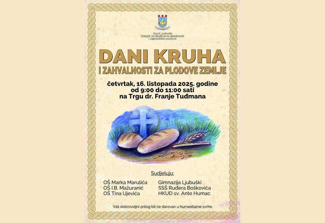 Ljubuški: Obilježavanje manifestacije ''Dani kruha i zahvalnosti za plodove zemlje''