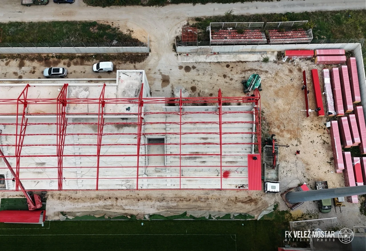 Fotografije iz zraka: Napreduju radovi na južnoj tribini stadiona Rođeni
