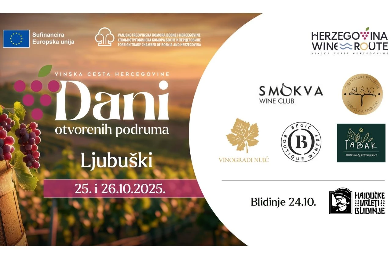 Ljubuški otvara vinsku jesen - počinju "Dani otvorenih podruma" na Vinskoj cesti Hercegovine