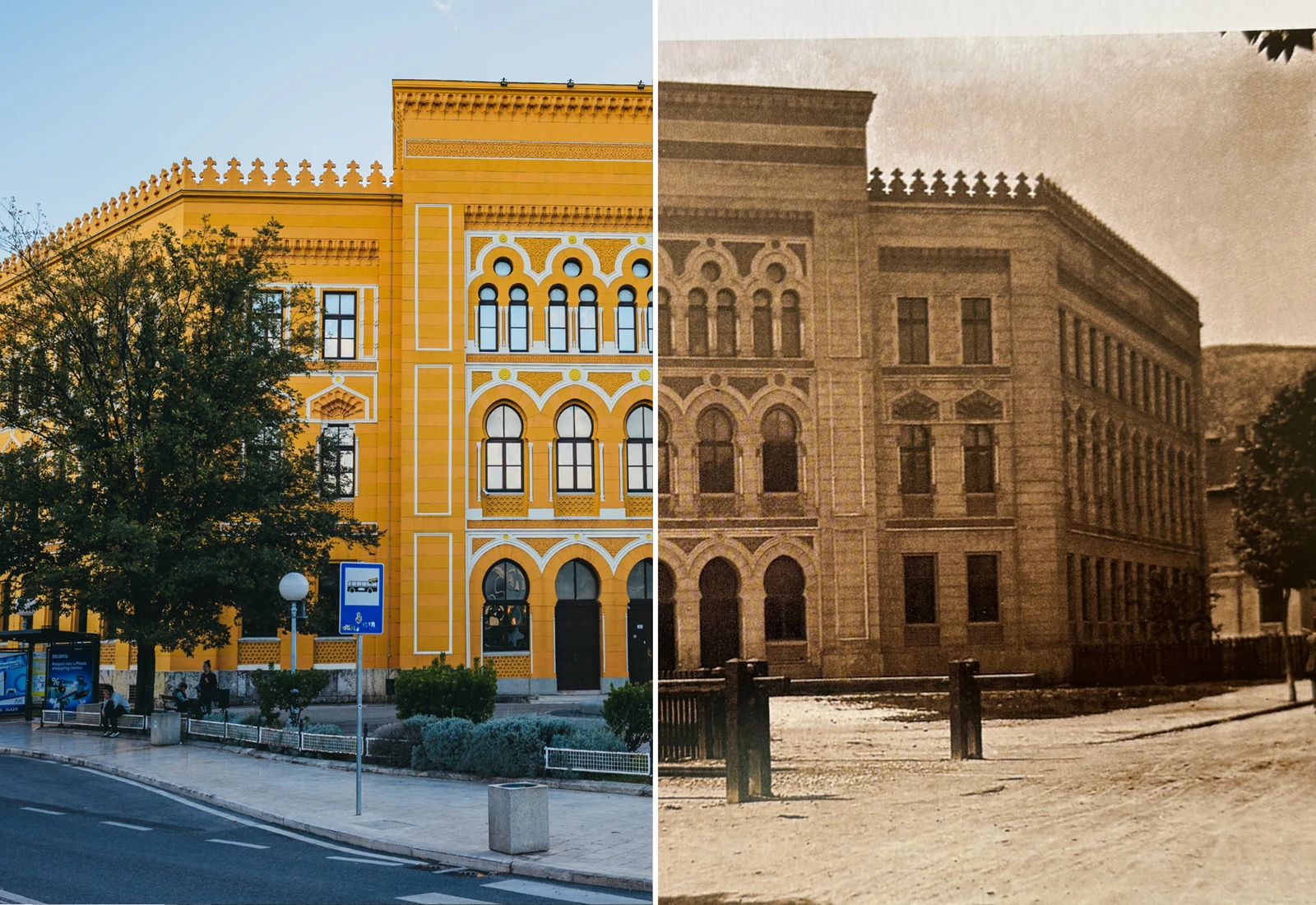 Zgrada Gimnazije u Mostaru 1898 i 2025