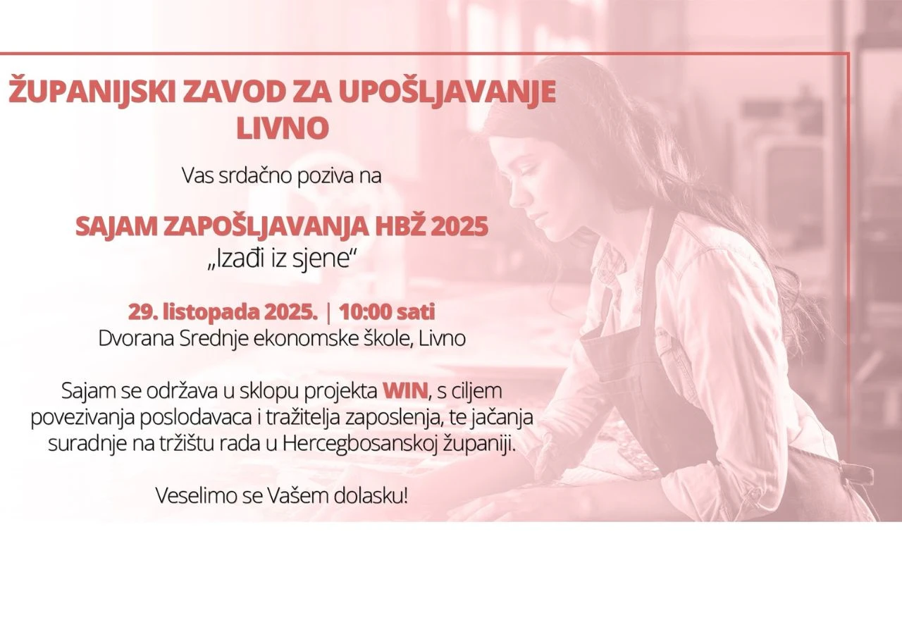 U Livnu počinje Sajam zapošljavanja HBŽ 2025