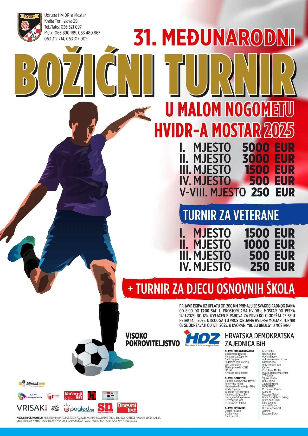 Otvorene prijave za Božićni malonogometni turnir "HVIDRA- MOSTAR 2025."
