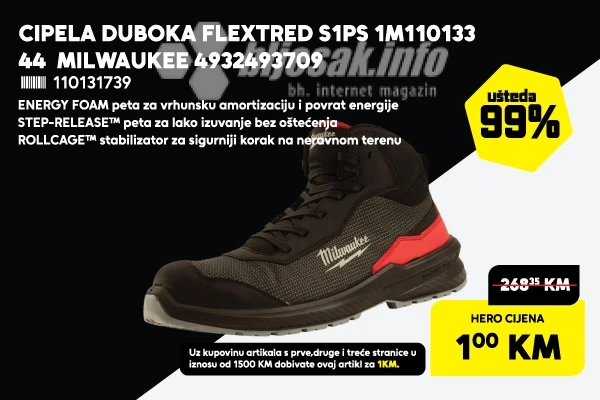 Cipela duboka flextred S1PS MILWAUKEE