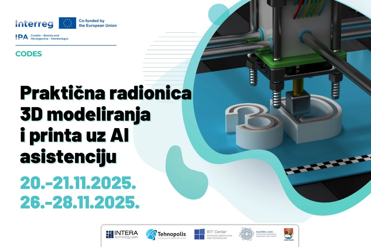 Radionica 3D modeliranja i printa uz AI asistenciju u iLabu INTERA Tehnološkog Parka