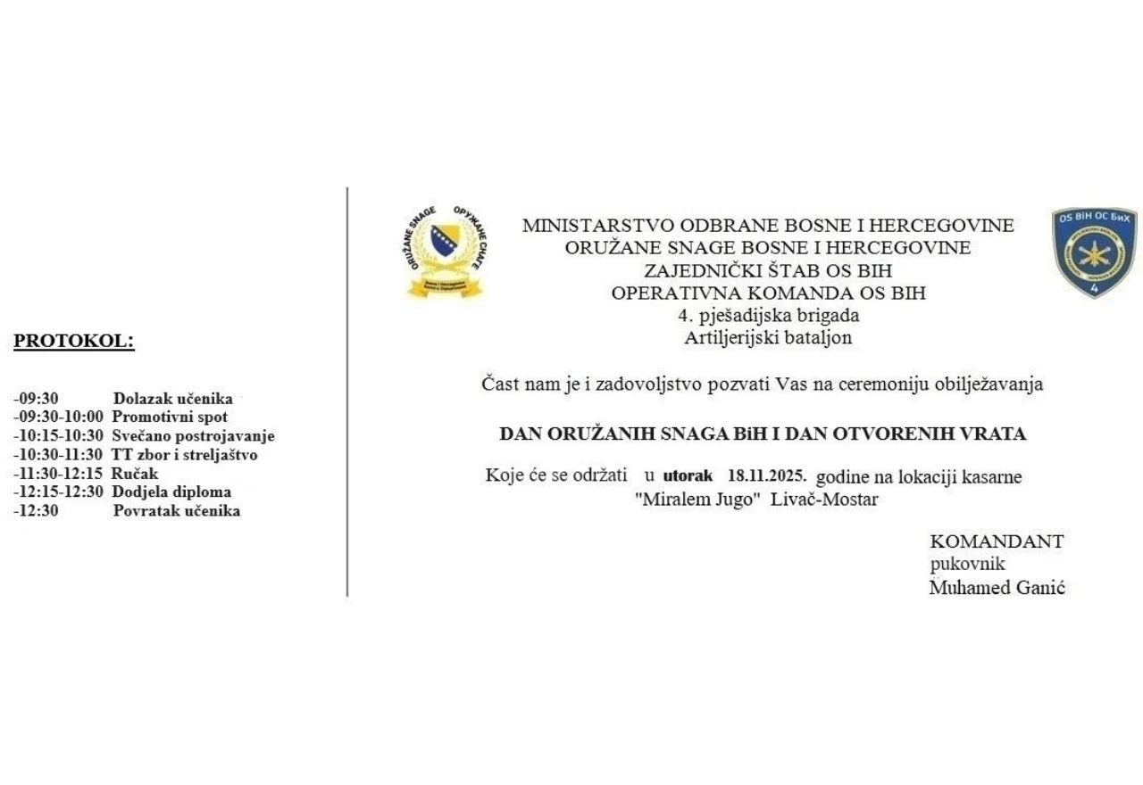 Obilježavanje Dana Oružanih snaga BiH u Mostaru