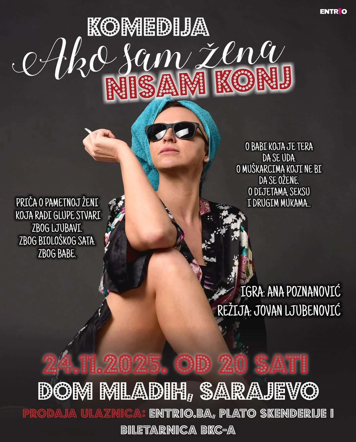 Hit komedija„Ako sam žena, nisam konj“ Ane Poznanović dolazi u Mostar i Sarajevo