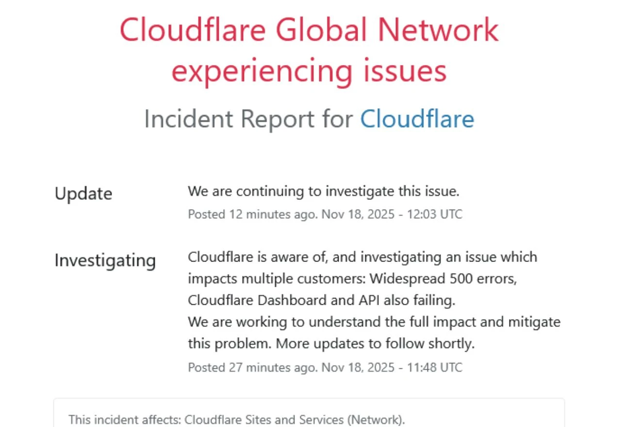 Pao Cloudflare, ne radi niz popularnih servisa i mreža