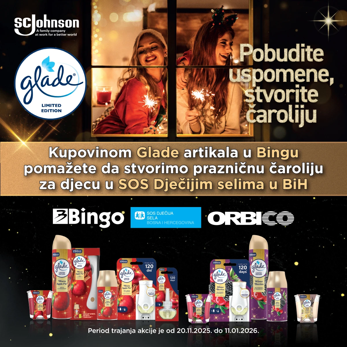 Uključite se i sa Glade i Bingom pobudite uspomene i stvorite prazničnu čaroliju za SOS Dječija sela u BiH