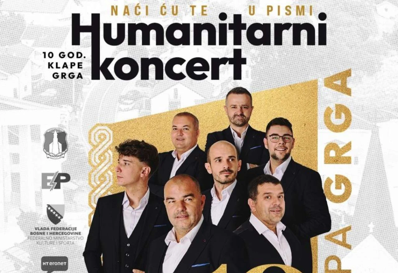 Humanitarni koncert u Posušju: Klapa Grga slavi 10 godina pjesmom za najpotrebitije